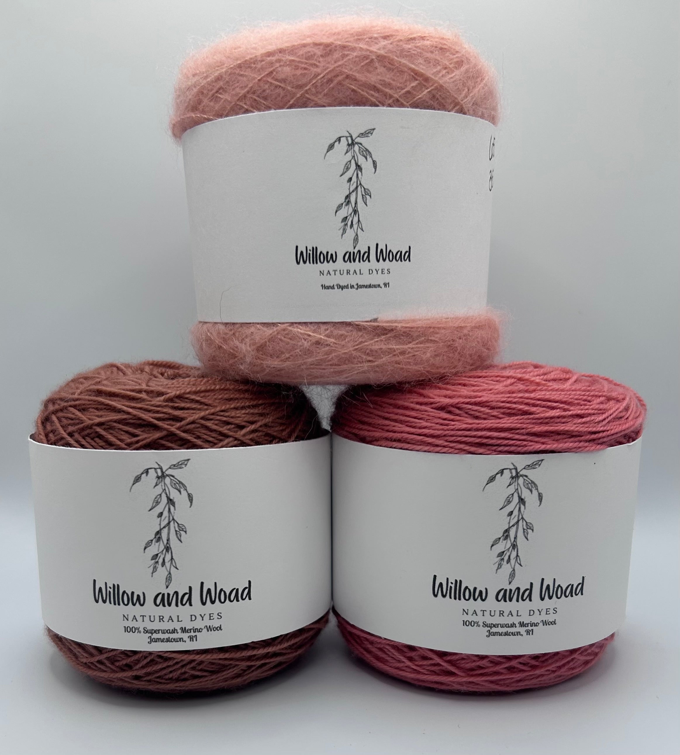 Shown here with madder fluff and madder mauve.